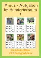 Vorschau - Arbeitsblätter - Minusaufgaben im Hunderterraum - 1 - Deckblatt
