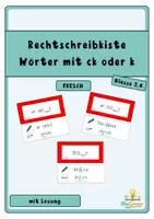 Vorschau - Spiele - Wörter mit ck und k - Rechtschreibkiste - Deckblatt