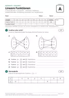 Vorschau - Klassenarbeiten - Schularbeit Lineare Funktionen 4. Klasse MS/AHS - Seite 1