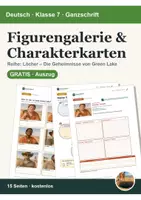 Vorschau - Arbeitsblätter - Löcher Charakterkarten Kl. 7 – gratis - Deckblatt