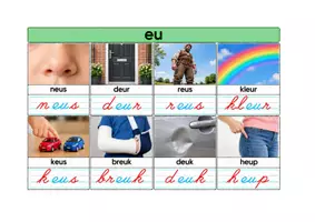 Voorbeeld - Montessori woordkaarten ei ij ie oe au ou eu - Pagina 3