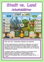Vorschau - Arbeitsblätter - Stadt und Land - Arbeitsblätter SEK I - Deckblatt