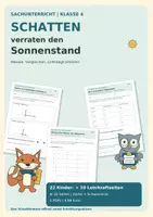 Vorschau - Arbeitsblätter - Schatten verraten den Sonnenstand – Klasse 4 - Deckblatt