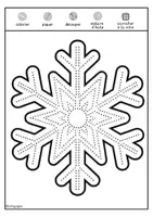 Aperçu - Matériel pour travaux manuels / dessin - Décorations de fenêtre d'hiver : flocons de neige à piquer - Page 1