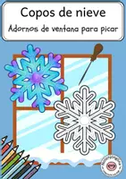 Vista previa - Manualidades / Dibujos para colorear - Decoraciones de ventana de invierno: copos de nieve para picar - Portada