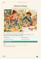 Vorschau - Arbeitsblätter - Raumvorstellung: Würfelgebäude und Baupläne 3/4 - Deckblatt