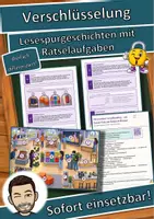 Vorschau - Arbeitsblätter - Verschlüsselung – vom Caesar-Code zum Schloss im Browser – Lesespurgeschichte mit Rätselaufgaben (Klasse 9) - Deckblatt