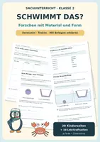 Vorschau - Arbeitsblätter - Schwimmt das? Forschen mit Material und Form – Klasse 2 - Deckblatt
