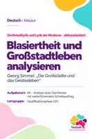 Vorschau - Arbeitsblätter - Klausur Sachtextanalyse Q1: Georg Simmel „Die Großstädte und das Geistesleben“ – Großstadterfahrung um 1900 - Deckblatt