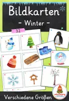 Vorschau - Spiele - Winter – Bildkarten | Wortschatz Winter Schnee | 32 Karten mit Artikelpunkten in zwei Größen | Kita Grundschule | DaZ Kindergarten Klasse 1 - Deckblatt
