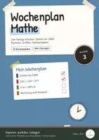 Vorschau - Unterrichtsreihen - Wochenplan Mathe Klasse 3 mit Lösungen | Freiarbeit, Selbstkontrolle, differenziert, ohne Vorbereitung, Vertretung, Mathe Grundschule, 3. Klasse - Deckblatt