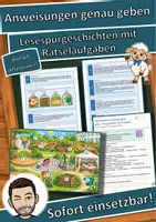 Vorschau - Arbeitsblätter - Anweisungen genau geben – Programmieren ohne Computer – Lesespurgeschichte mit Rätselaufgaben (Klasse 1) - Deckblatt