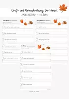 Vorschau - Arbeitsblätter - Schüttelsätze: Der Herbst (3 Arbeitsblätter) - Deckblatt