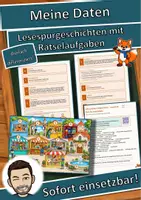 Vorschau - Mal- und Bastelvorlagen - Meine Daten – was ich im Netz für mich behalte – Lesespurgeschichte mit Rätselaufgaben (Klasse 3) - Deckblatt
