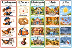 Voorbeeld - Postavonturen vijf verhalenkaarten - Voorblad