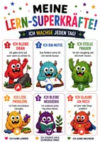 Vorschau - Poster - Meine Lern-Superkräfte | Motivationsposter für Kinder | Monster Lernposter - Seite 1