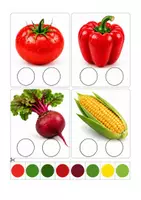 Vorschau - Arbeitsblätter - Obst und Gemüse – 2 Lernspiele: Farben zuordnen - Seite 3