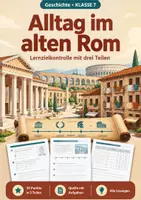 Vorschau - Arbeitsblätter - Alltag im alten Rom, Lernzielkontrolle, Klasse 7 - Deckblatt