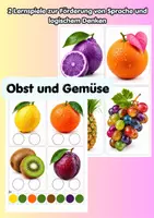 Vorschau - Arbeitsblätter - Obst und Gemüse – 2 Lernspiele: Farben zuordnen - Deckblatt
