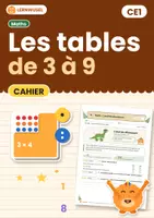 Aperçu - Feuilles d'exercices - Tables de 3, 4, 6, 7, 8 et 9 – cahier CE1 - Page de couverture