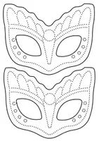 Aperçu - Matériel pour travaux manuels / dessin - Masques à piquer et à colorier – bricolage de carnaval - Page 1