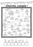 Aperçu - Feuilles d'exercices - Halloween : cherche et compte, image cachée - Page de couverture