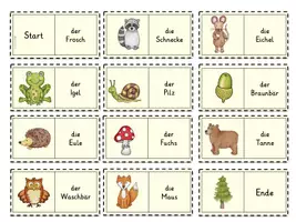 Vorschau - Spiele - Wortschatzdomino Waldtiere - Seite 1