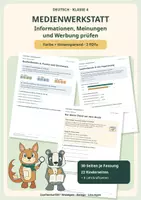 Vorschau - Arbeitsblätter - Medienwerkstatt: Informationen, Meinungen und Werbung prüfen – Klasse 4 - Deckblatt