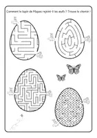Aperçu - Feuilles d'exercices - Labyrinthe de Pâques : le lapin et les œufs - Page de couverture