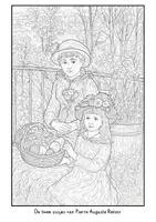 Voorbeeld - Tekenen en knutsel sjablonen - De twee zusters van Pierre-Auguste Renoir – kleurplaat kunst - Voorblad