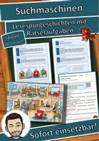 Vorschau - Arbeitsblätter - Suchmaschinen – richtig suchen und finden – Lesespurgeschichte mit Rätselaufgaben (Klasse 5) - Deckblatt