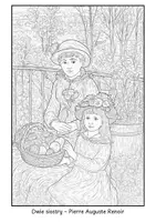 zapowiedź - Szablony do malowania i rękodzieła - Dwie siostry, Pierre-Auguste Renoir – kolorowanka ze sztuką - obwoluta