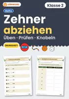 Vorschau - Arbeitsblätter - Zehnerübergang Minus bis 100 Übungsheft Klasse 2 | Subtraktion | 3 Niveaus mit Lösungen - Deckblatt