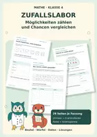 Vorschau - Arbeitsblätter - Zufallslabor: Möglichkeiten zählen und Chancen vergleichen – Klasse 4 - Deckblatt