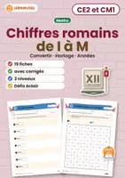 Aperçu - Feuilles d'exercices - Chiffres romains de I à M – CE2 et CM1 - Page de couverture
