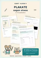 Vorschau - Arbeitsblätter - Plakate sagen etwas: Gestalten und Begründen Klasse 4 - Deckblatt