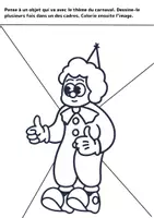 Aperçu - Matériel pour travaux manuels / dessin - Clown pop art : modèles à colorier pour le carnaval - Page 2