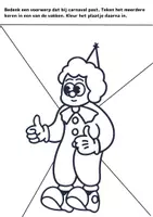 Voorbeeld - Tekenen en knutsel sjablonen - Clown kleurplaten carnaval, popart - Pagina 2