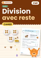 Aperçu - Feuilles d'exercices - Division avec reste – cahier CM1 - Page de couverture