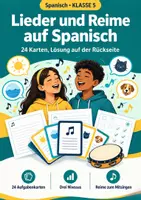 Vorschau - Test - Lieder und Reime auf Spanisch, Aufgabenkarten, Klasse 5 - Deckblatt