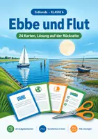 Vorschau - Test - Ebbe Flut Gezeiten, Aufgabenkarten, Klasse 6 - Deckblatt