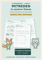 Vorschau - Arbeitsblätter - Mitreden in unserer Klasse: Mitsprache Klasse 4 - Deckblatt