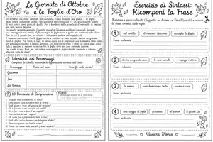 anteprima - Materiale di supporto/inclusione - Scheda autunnale_ lettura e sintassi - Pagina di copertina