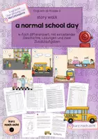 Vorschau - Arbeitsblätter - story walk "a normal school day" (4-fach differenziert) - Deckblatt