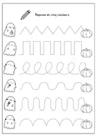 Aperçu - Feuilles d'exercices - Halloween à suivre au crayon : graphomotricité - Page 2