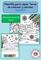 Vista previa - Hojas de trabajo - Calcular y colorear en invierno: sumas hasta 10 - Portada