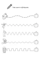 Voorbeeld - Werkbladen - Halloween schrijfpatronen overtrekoefening grafomotoriek - Voorblad