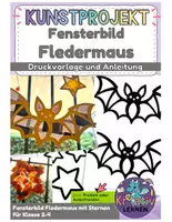 Vorschau - Mal- und Bastelvorlagen - Halloween Fensterbilder zum Prickeln & Ausschneiden – Fledermaus - Seite 1
