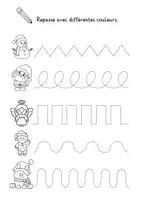 Aperçu - Matériel pour travaux manuels / dessin - Repasser les lignes : hiver et Noël, graphomotricité - Page de couverture