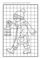 Vista previa - Manualidades / Dibujos para colorear - Invierno: dibujos en cuadrícula para colorear con contraste - página 3